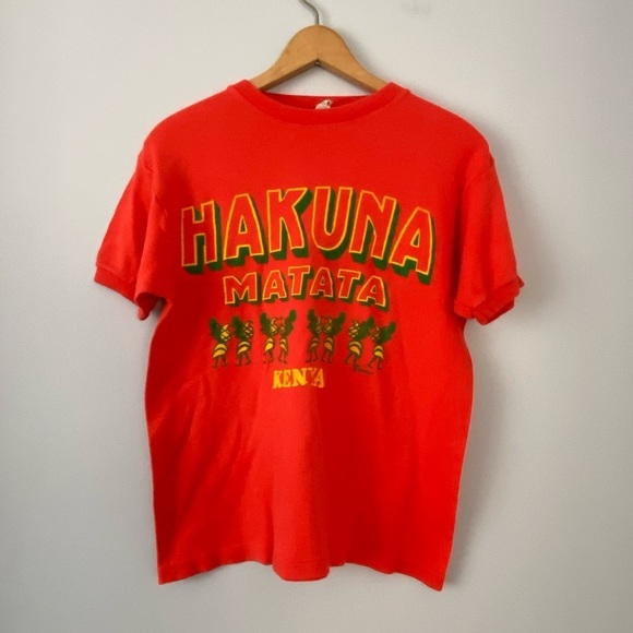 Vintage Hakuna Matata Kenya T-shirt, African Tourist T-shirt, Made in Kenya - Picture 1 of 8
